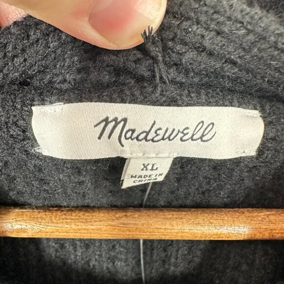 Madewell Merino Wool-Blend Scarf Sweater Jacket Women's Size XL Winter Chic NWT - Picture 4 of 10